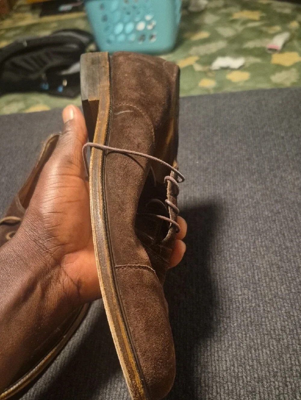 Men's Brown Suede Lace-Up Oxford Shoes